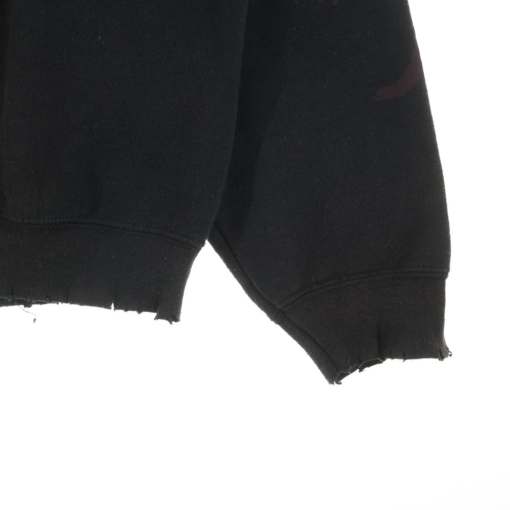 Sasquatchfabrix.(サスクワッチファブリックス) EGYPT PRINT VINTAGE SWEATSHIRT エジプト プリント ヴィンテージ プルオーバー スウェットシャツ ブラック 23SS-CSS-002