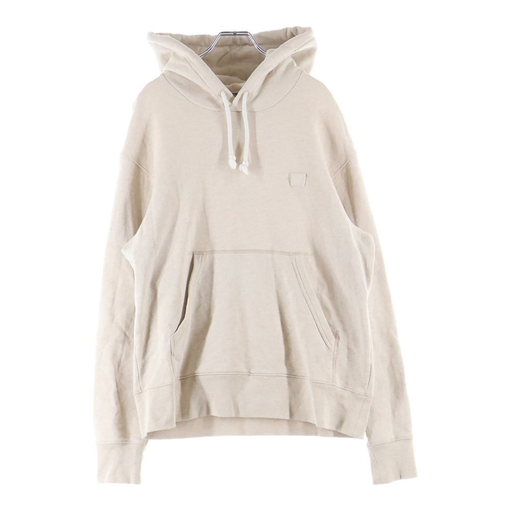 Acne Studios(アクネ ストゥディオズ) エンブロイダリーデザイン カンガルーポケット フーデッド スウェット パーカー ベージュ FA-UXSWEA000075