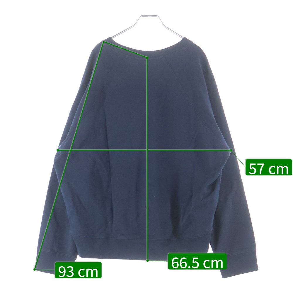 MAISON KITSUNE(メゾンキツネ) フロントエンブロイダリーデザイン クルーネック スウェット トレーナー ネイビー NM00311KM0001