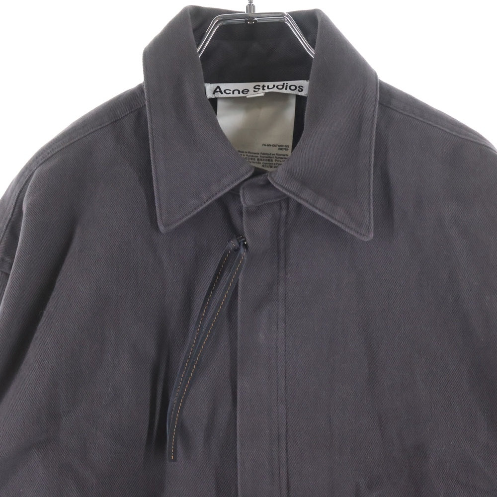 Acne Studios(アクネ ストゥディオズ) ZIP-UP TWILL COTTON OVERSHIRT ジップアップ ツイル コットン オーバー長袖ワークシャツ ブラウン FN-MN-OUTW001062