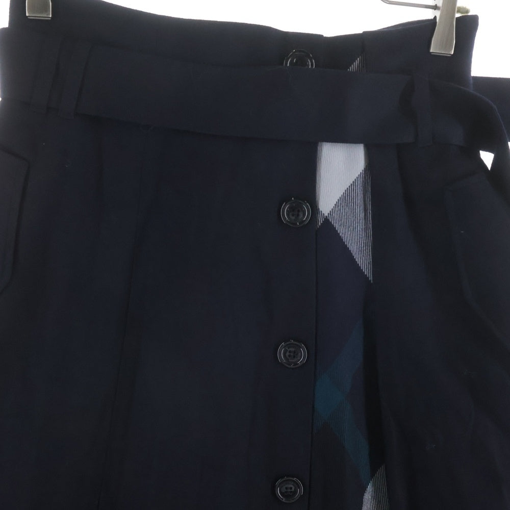 BLUE LABEL CRESTBRIDGE(ブルーレーベルクレストブリッジ) チェック切り替え フレアロングスカート レディース ネイビー 55S15-810-29