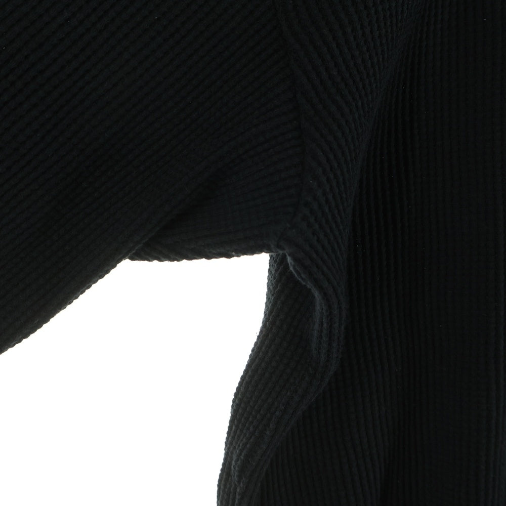 ISAMU KATAYAMA BACKLASH(イサムカタヤマバックラッシュ) BD TOP WAFFLE HENLEY NECK L/S TOPS GARMENT-DYED 強撚コットンワッフルヘンリーネック ロングスリーブカットソー ブラック 2139-01
