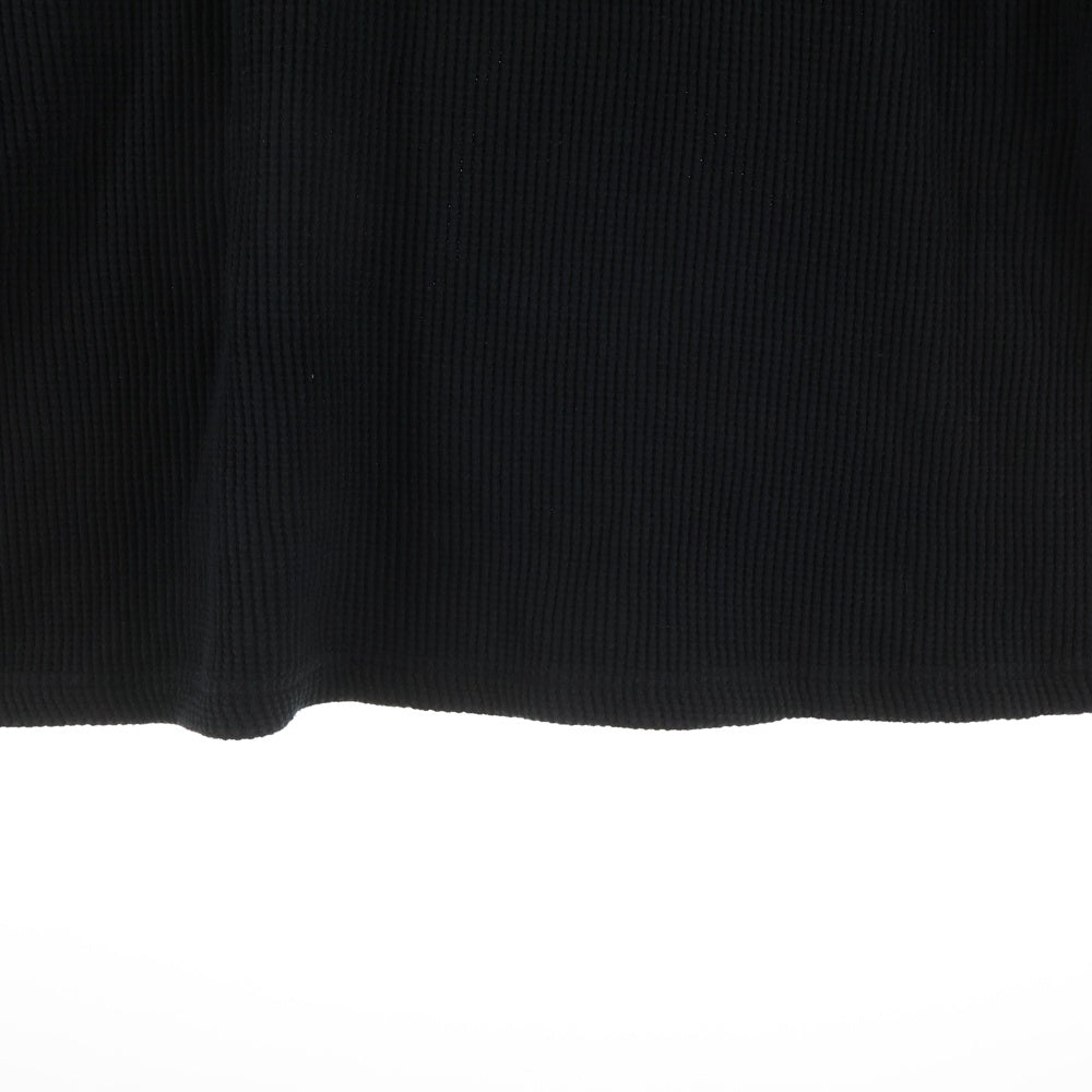 ISAMU KATAYAMA BACKLASH(イサムカタヤマバックラッシュ) BD TOP WAFFLE HENLEY NECK L/S TOPS GARMENT-DYED 強撚コットンワッフルヘンリーネック ロングスリーブカットソー ブラック 2139-01