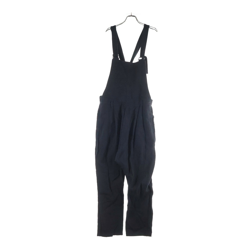 ISAMU KATAYAMA BACKLASH(イサムカタヤマバックラッシュ) 24SS LINEN OVERALLS リネンオーバーオール サロペット ブラック 2112-03