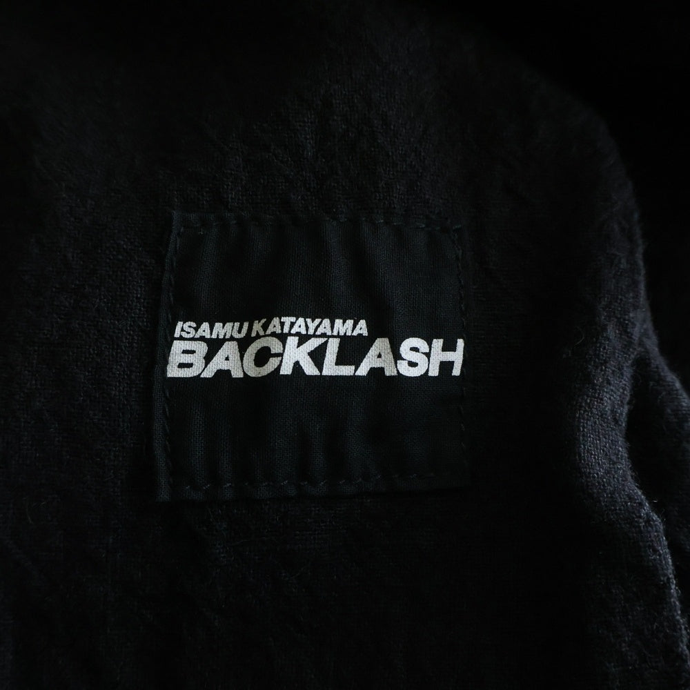 ISAMU KATAYAMA BACKLASH(イサムカタヤマバックラッシュ) 24SS LINEN OVERALLS リネンオーバーオール サロペット ブラック 2112-03