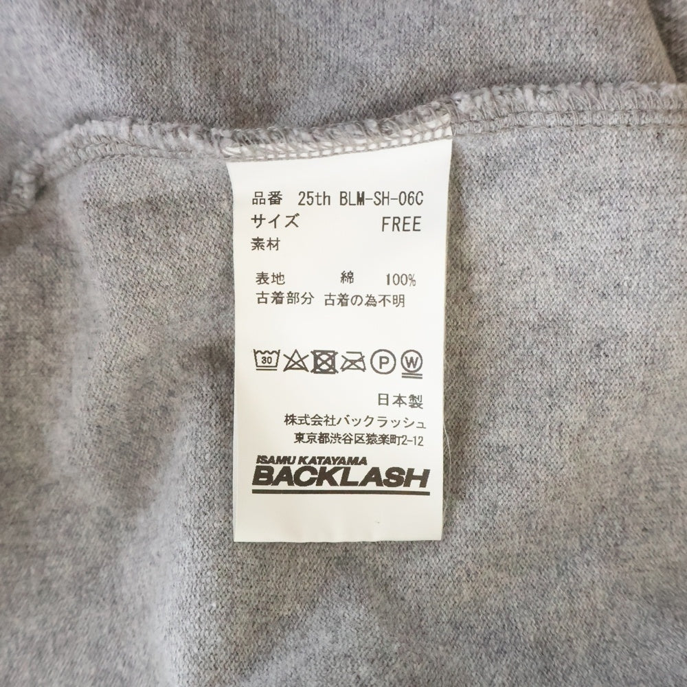ISAMU KATAYAMA BACKLASH(イサムカタヤマバックラッシュ) 25th ヴィンテージTシャツ リメイク ロングスリーブカットソー グレー BLM-SH-06C