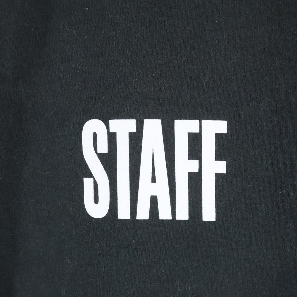 VETEMENTS(ヴェトモン) ×Hanes STAFF T-SHORT ヘインズ スタッフ 再構築 クルーネック半袖Tシャツ カットソー ブラック MSS17HA2