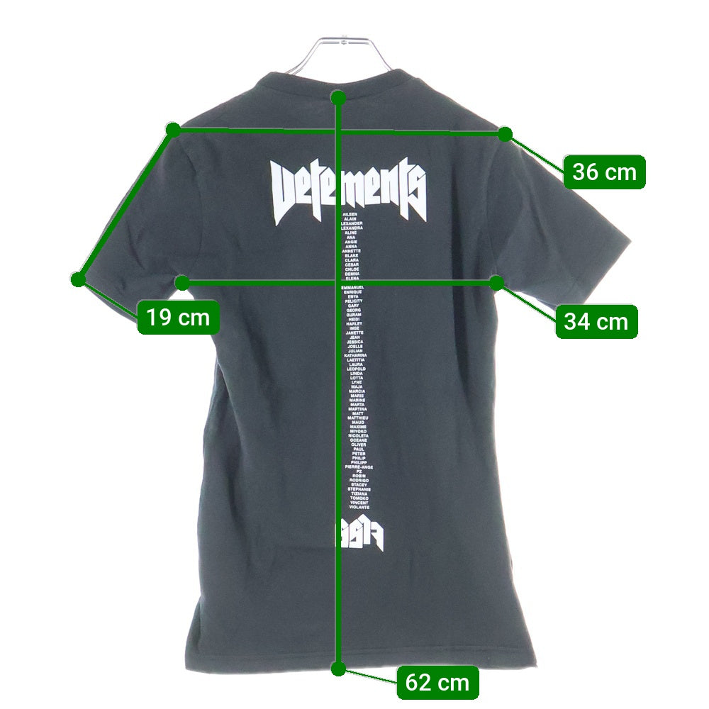 VETEMENTS(ヴェトモン) ×Hanes STAFF T-SHORT ヘインズ スタッフ 再構築 クルーネック半袖Tシャツ カットソー ブラック MSS17HA2