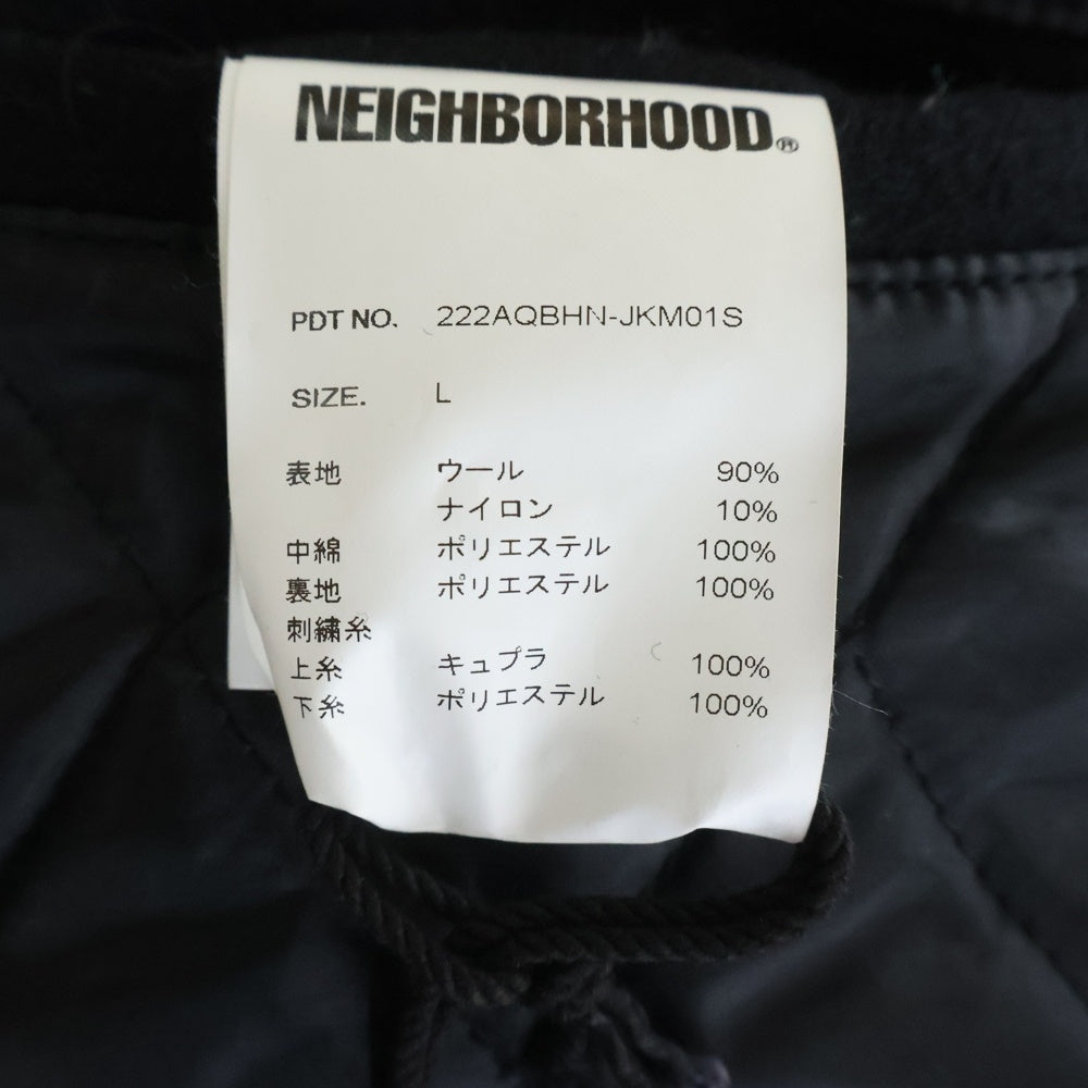 NEIGHBORHOOD(ネイバーフッド) 22AW xBOUNTY HUNTER 限定 SOUVENIR JACKET スーベニアジャケット バック刺? メルトンウール ジャケット ブラック 222AQBHN-JKM01S