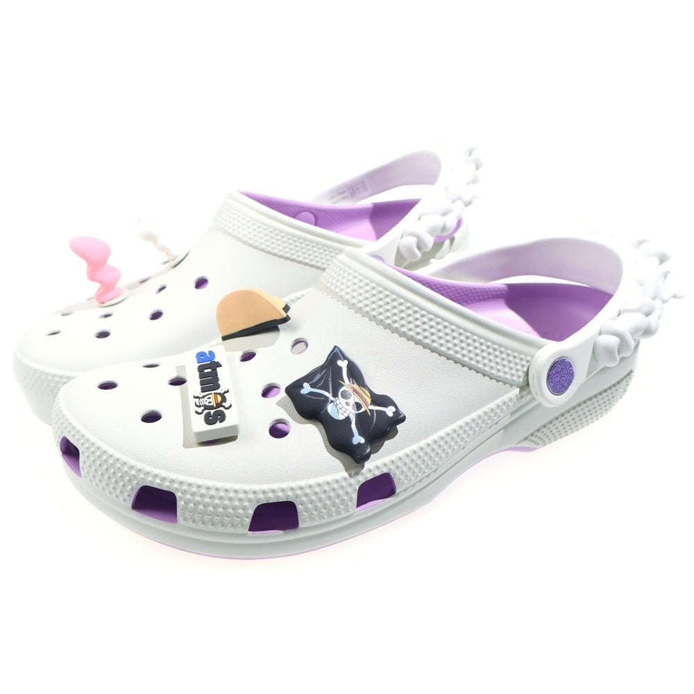 Crocs(クロックス) ×ATMOS GEAR5 CLASSIC RO CLOG ORCHID アトモス ギアファイブ クラシック ラバーアウトソール クロッグ ホワイト/パープル US8/26cm 211181-5pr