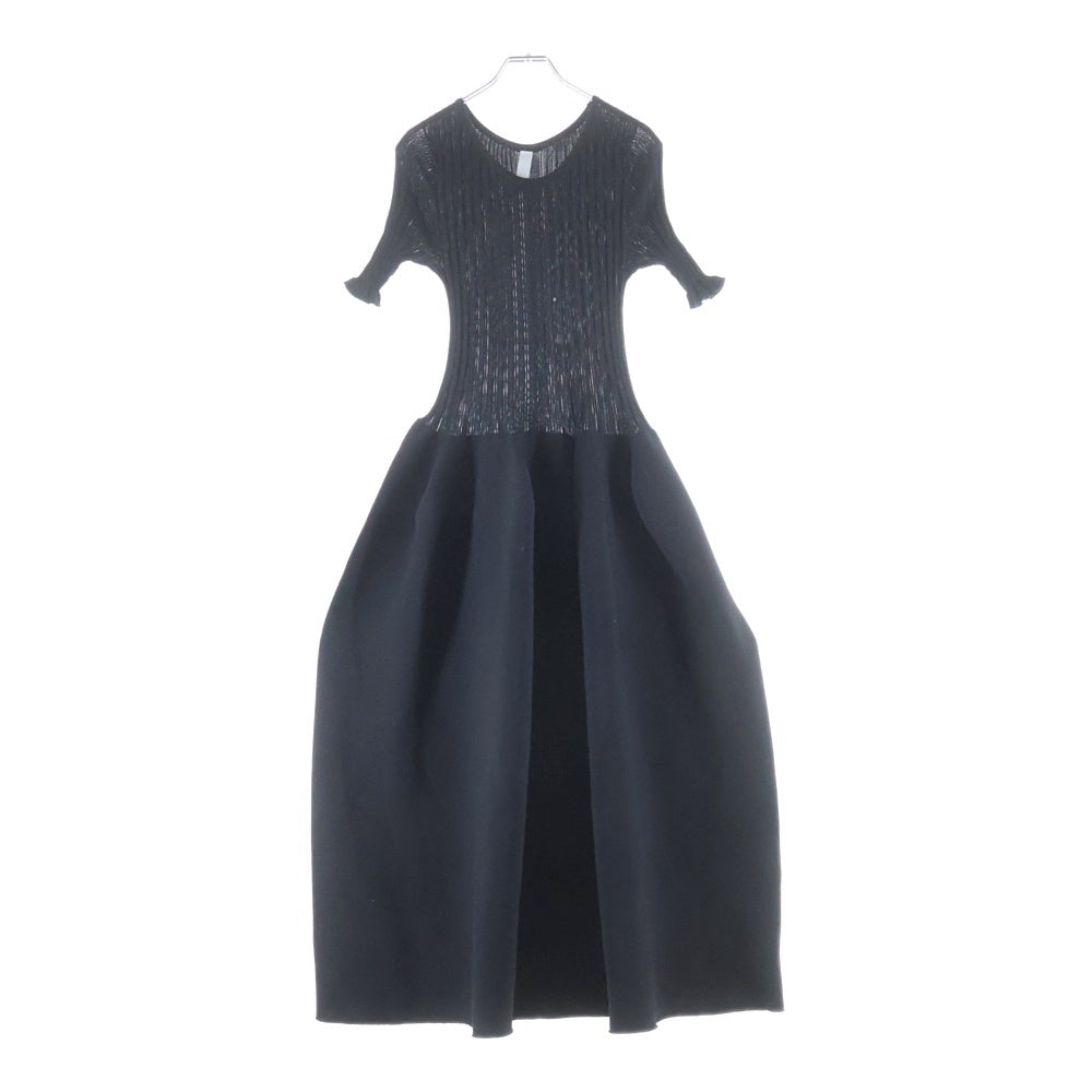 CFCL(シーエフシーエル) ショートスリーブ リブ ワンピース ドレス レディース ブラック CF007KH048