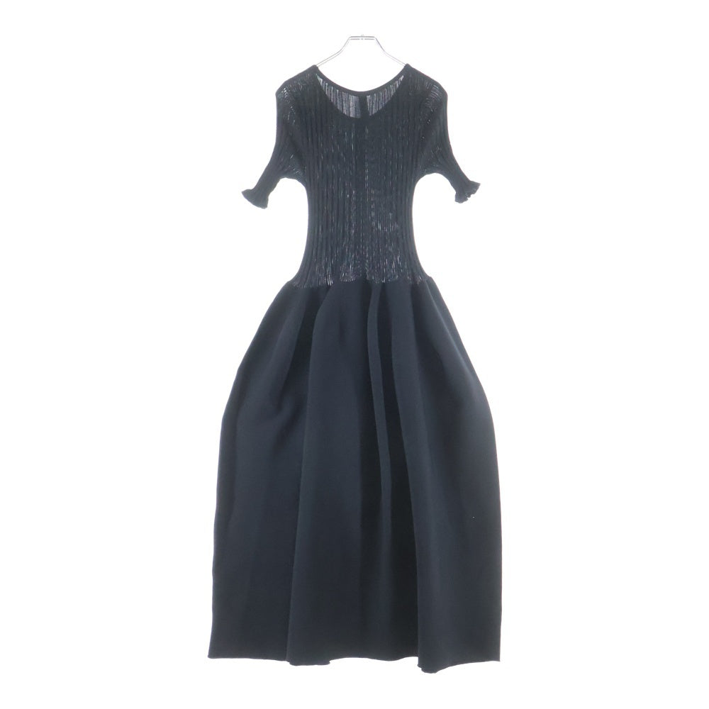 CFCL(シーエフシーエル) ショートスリーブ リブ ワンピース ドレス レディース ブラック CF007KH048