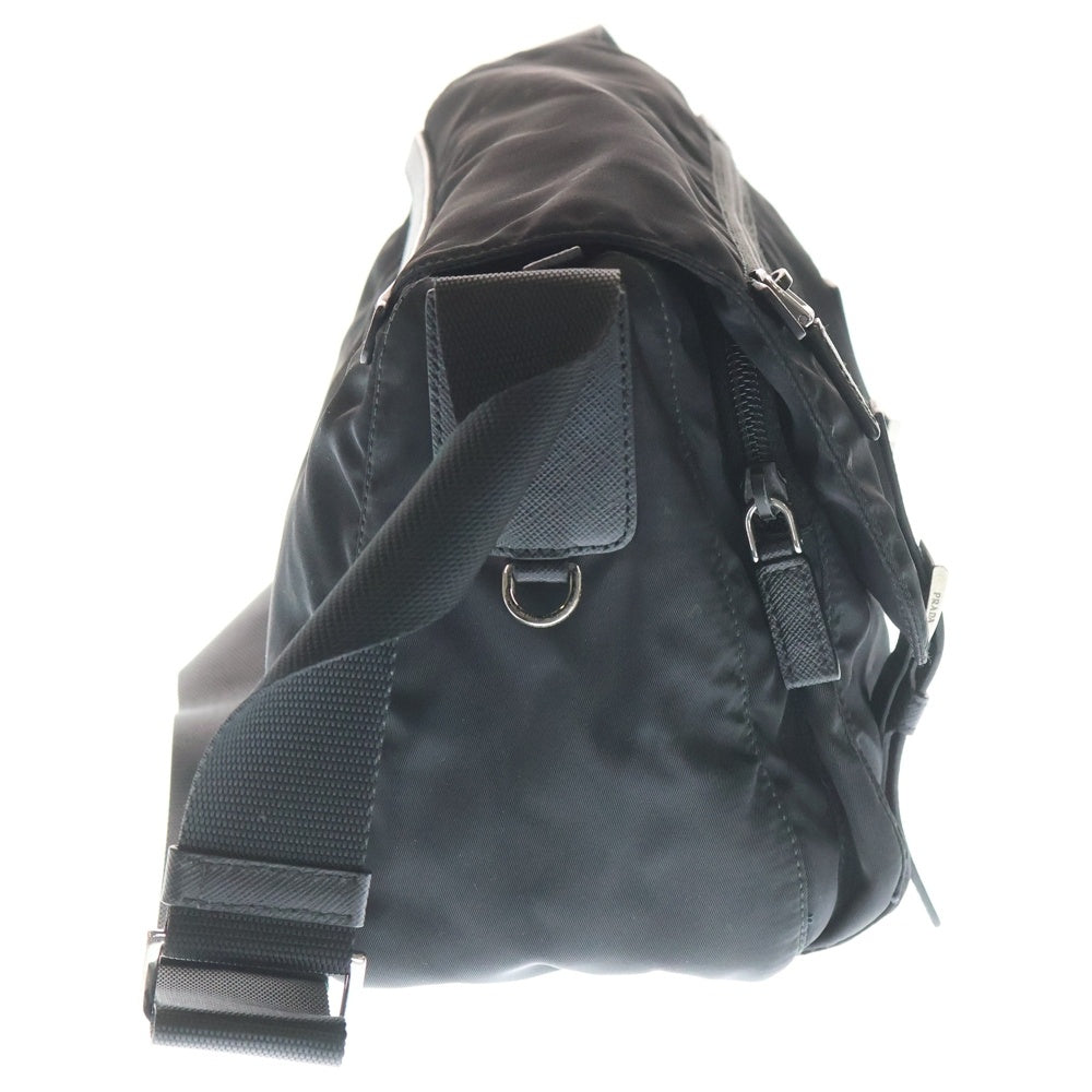 PRADA(プラダ) VERA SPORT 三角プレート トライアングルロゴ メッセンジャー ショルダー バッグ ブラック BT6671