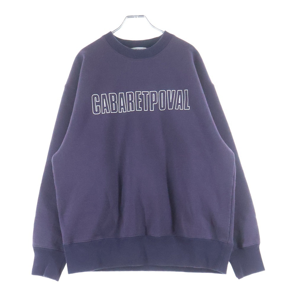 CABARET POVAL(キャバレーポバール) Frost Fade PH Logo Crewneck フェード加工 クルーネックスウェット トレーナー ネイビー