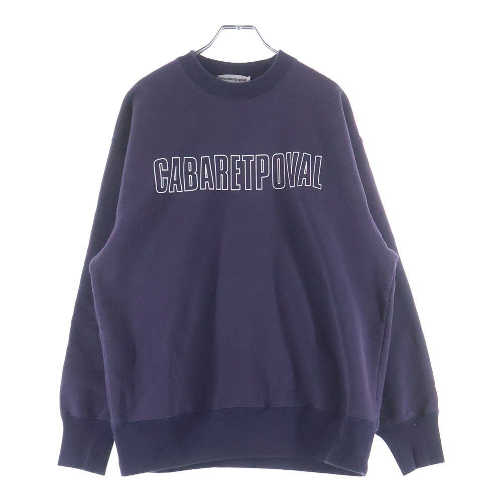 CABARET POVAL(キャバレーポバール) Frost Fade PH Logo Crewneck フェード加工 クルーネックスウェット トレーナー ネイビー