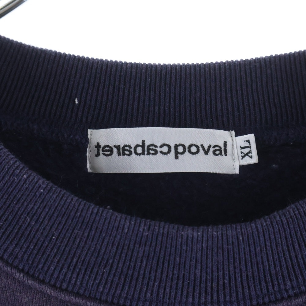 CABARET POVAL(キャバレーポバール) Frost Fade PH Logo Crewneck フェード加工 クルーネックスウェット トレーナー ネイビー