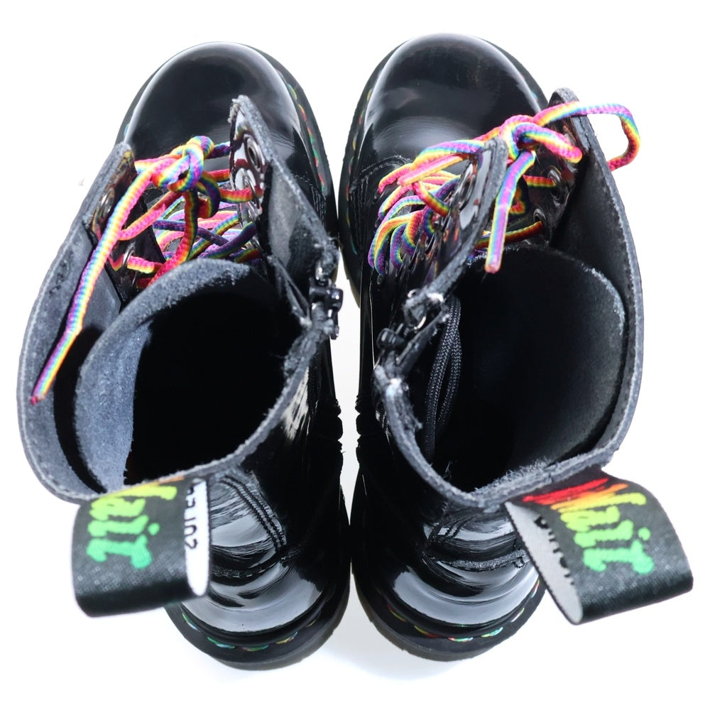 Dr.Martens(ドクターマーチン) JADON HI RAINBOW PATENT ジェイドンレインボー パテント 10ホール サイドジップ レースアップ ブーツ ブラック