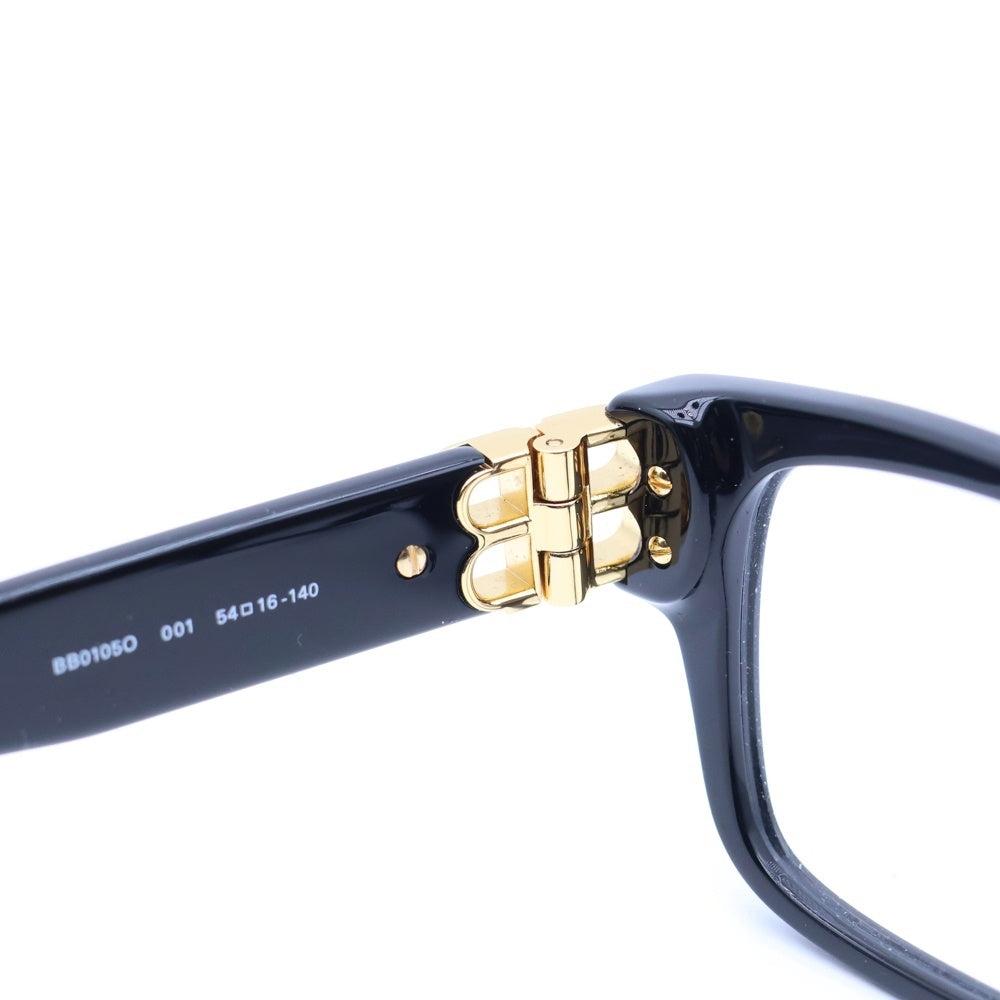 BALENCIAGA(バレンシアガ) ロゴヒンジ ウェリントン サングラス アイウェア ブラック/ゴールド 54□16-140 BB0105O