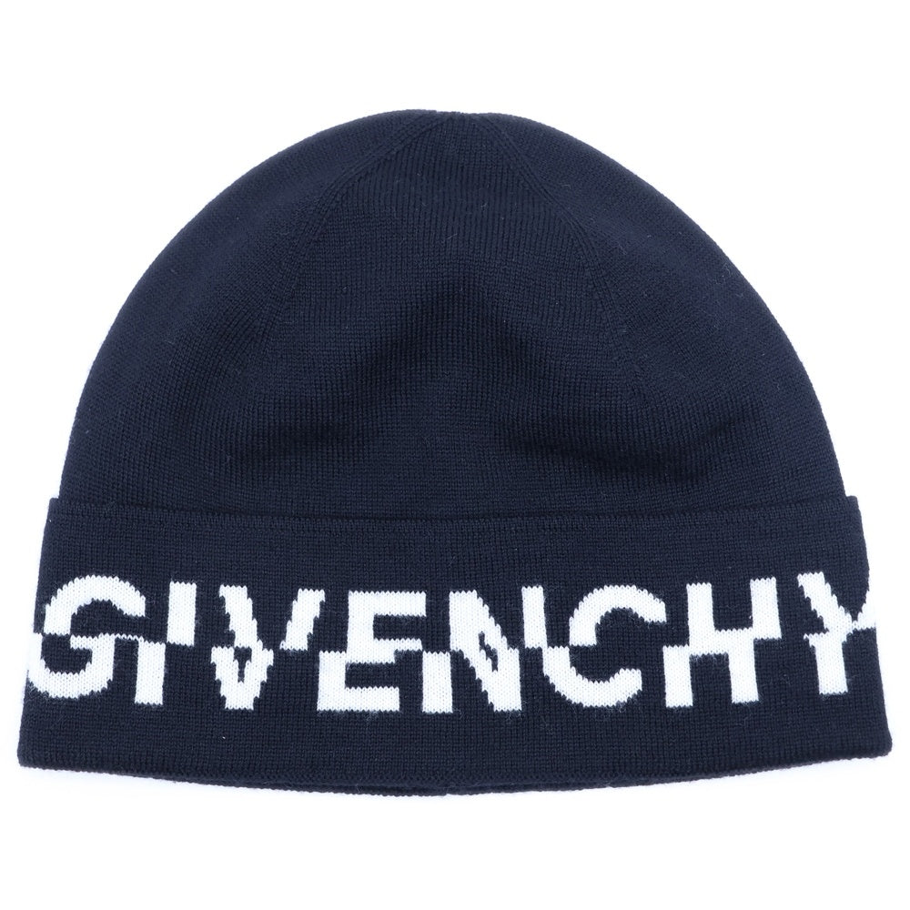 GIVENCHY(ジバンシィ) ロゴウールニットキャップ ビーニー ブラック
