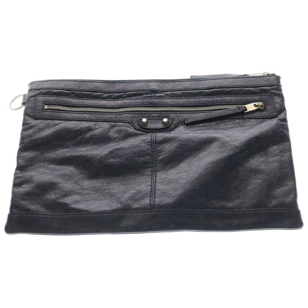BALENCIAGA(バレンシアガ) ラムスキン シルバースタッズ クラッチバッグ セカンドバッグ ネイビー 273023 4025 H 538735