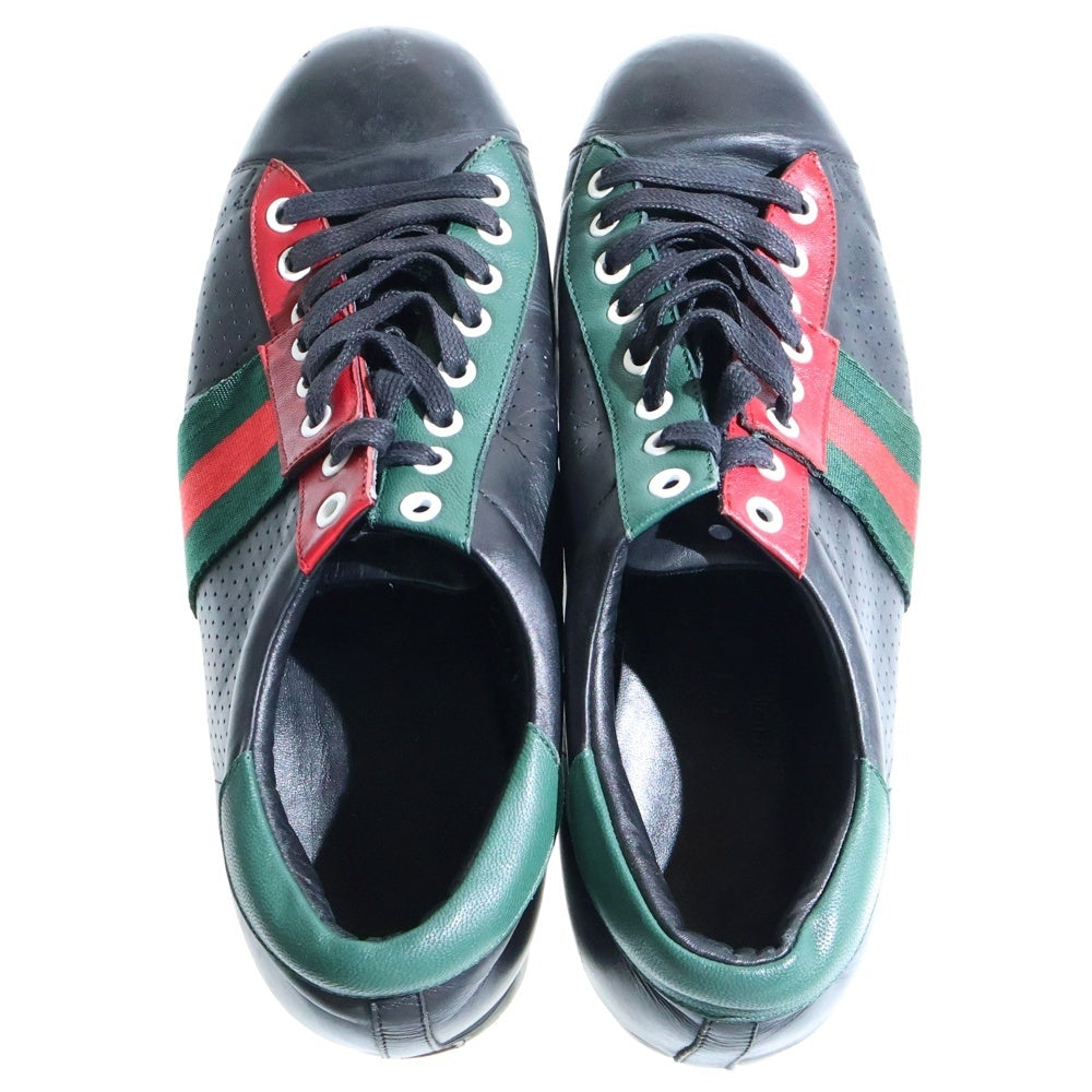 GUCCI(グッチ) シェリーライン レザーローカットスニーカー ブラック 192713
