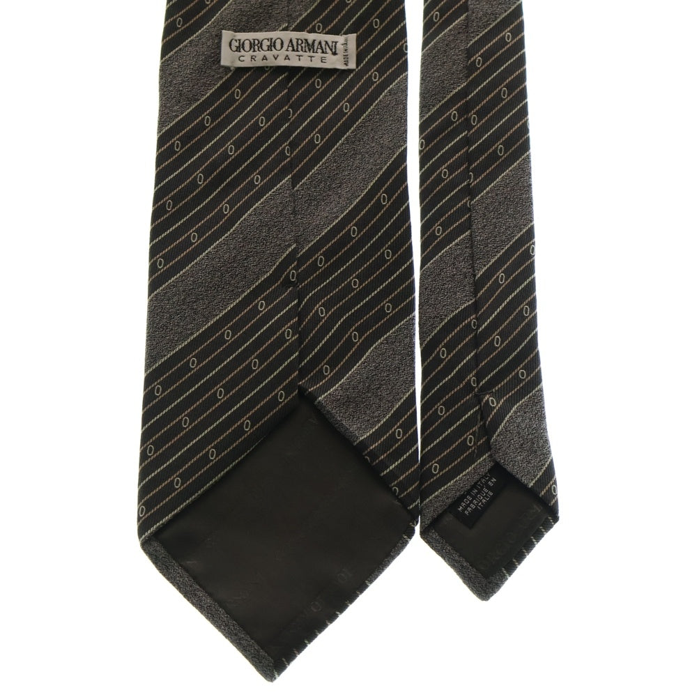 GIORGIO ARMANI(ジョルジオアルマーニ) ストライプ シルク ネクタイ グレー/ブラック