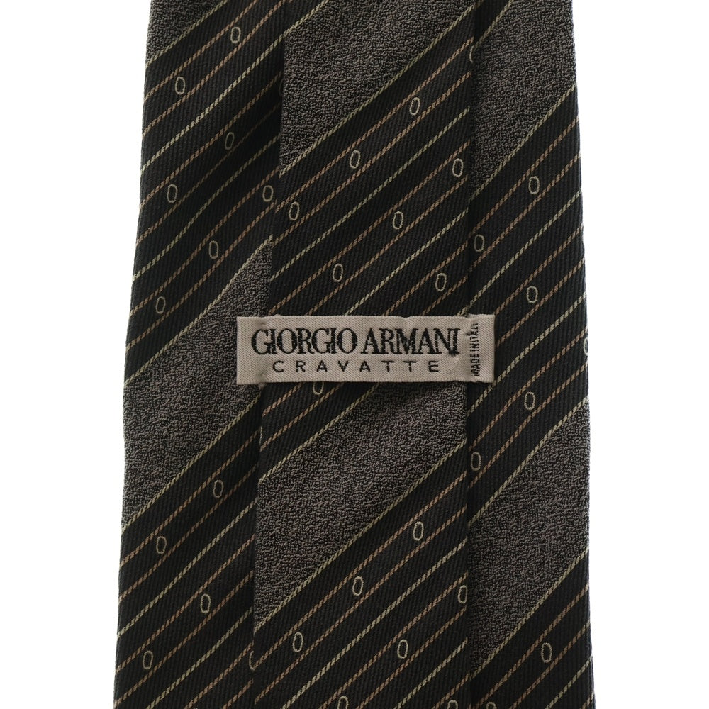GIORGIO ARMANI(ジョルジオアルマーニ) ストライプ シルク ネクタイ グレー/ブラック