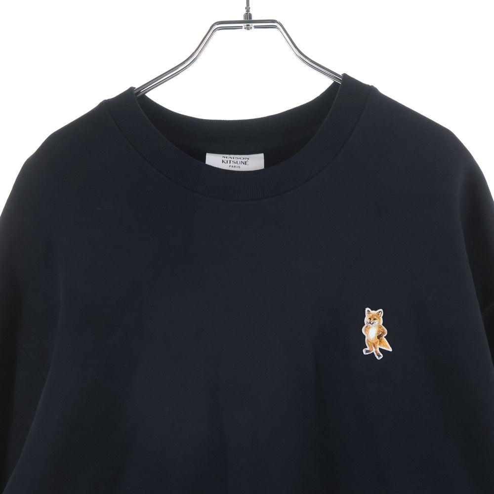MAISON KITSUNE(メゾンキツネ) 25AW スタンディング フォックス コンフォート クルーネックスウェットトレーナー ブラック PM00311KM0341