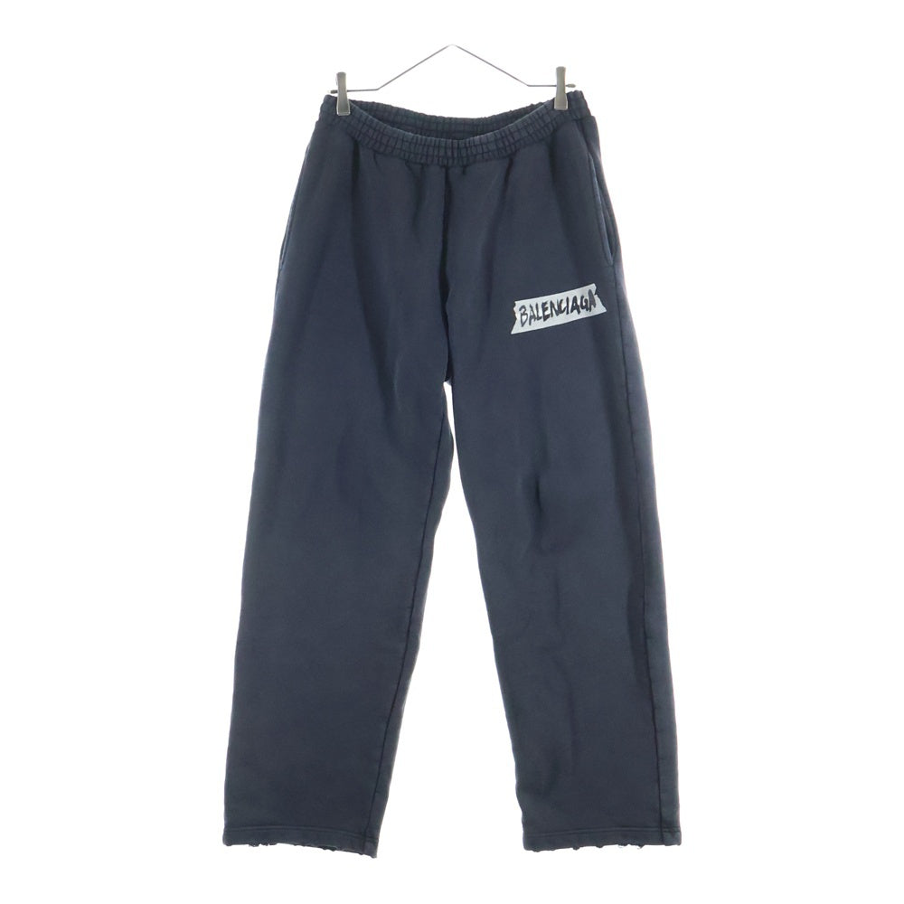 BALENCIAGA(バレンシアガ) 26SS MASKING TAPE BAGGY PANTS マスキング テープ バギー イージースウェットパンツ ブラック 846917 TTVL8