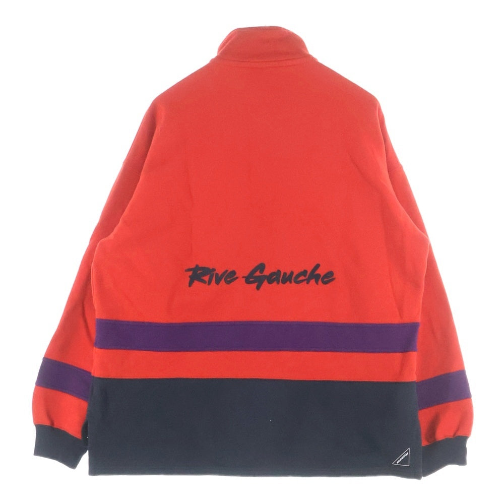 BALENCIAGA(バレンシアガ) 19AW RIVE GAUCHE HALF ZIP SWEAT リヴゴーシュ エンブロイダリーデザイン ハーフジップスウェット トレーナー レッド 583138 TFV39