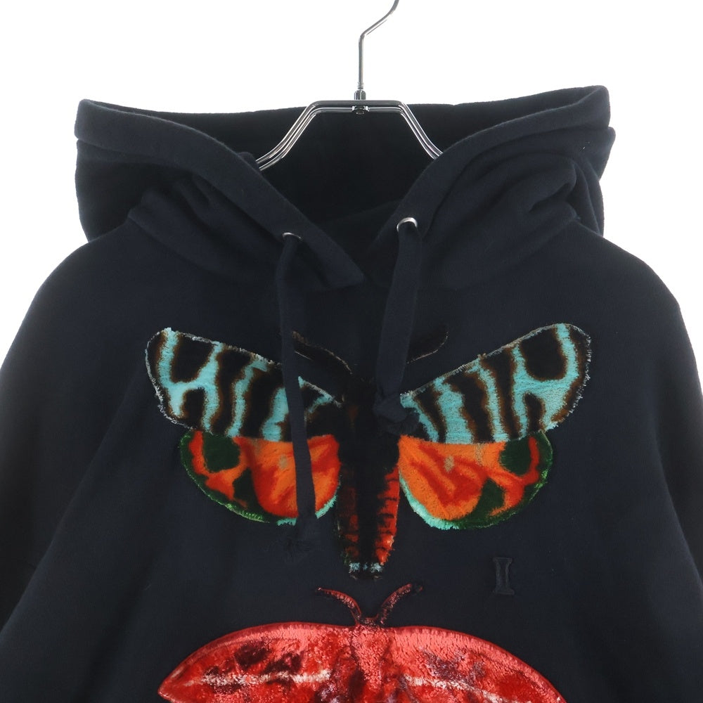 GUCCI(グッチ) INSECTS HOODED SWEATSHIRT フロントインセクトデザイン フーデッド スウェット パーカー ブラック 489368 X9F40