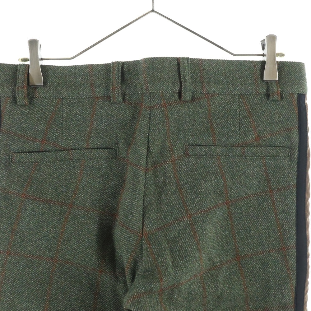 DRIES VAN NOTEN(ドリスヴァンノッテン) チェック柄切り替え マルチポケット ジップアップ ナイロンパンツ マルチカラー