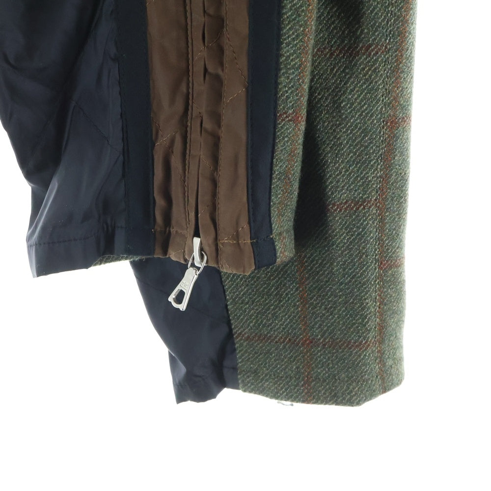 DRIES VAN NOTEN(ドリスヴァンノッテン) チェック柄切り替え マルチポケット ジップアップ ナイロンパンツ マルチカラー