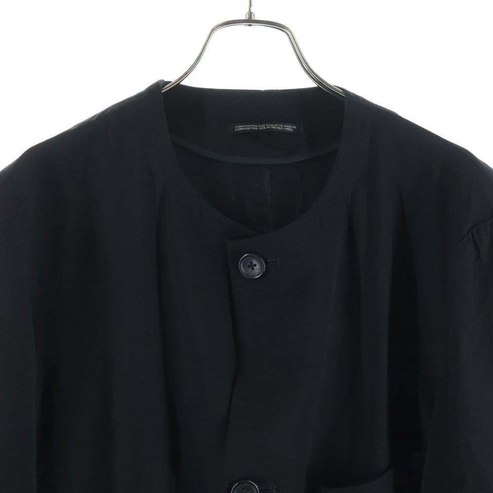 Yohji Yamamoto POUR HOMME(ヨウジヤマモト プールオム) 19AW レプリカ ノーカラー テーラードジャケット ブラック HC-J71-532
