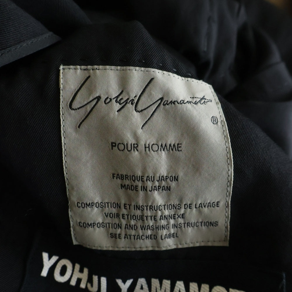 Yohji Yamamoto POUR HOMME(ヨウジヤマモト プールオム) 19AW レプリカ ノーカラー テーラードジャケット ブラック HC-J71-532