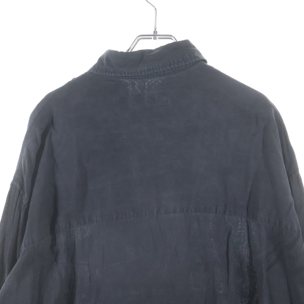 Yohji Yamamoto POUR HOMME(ヨウジヤマモト プールオム) 19AW ×YUUKA ASAKURA 朝倉優佳 フロントスカルグラフィック レギュラーカラーコットン シャツ ブラック HC-B28-230