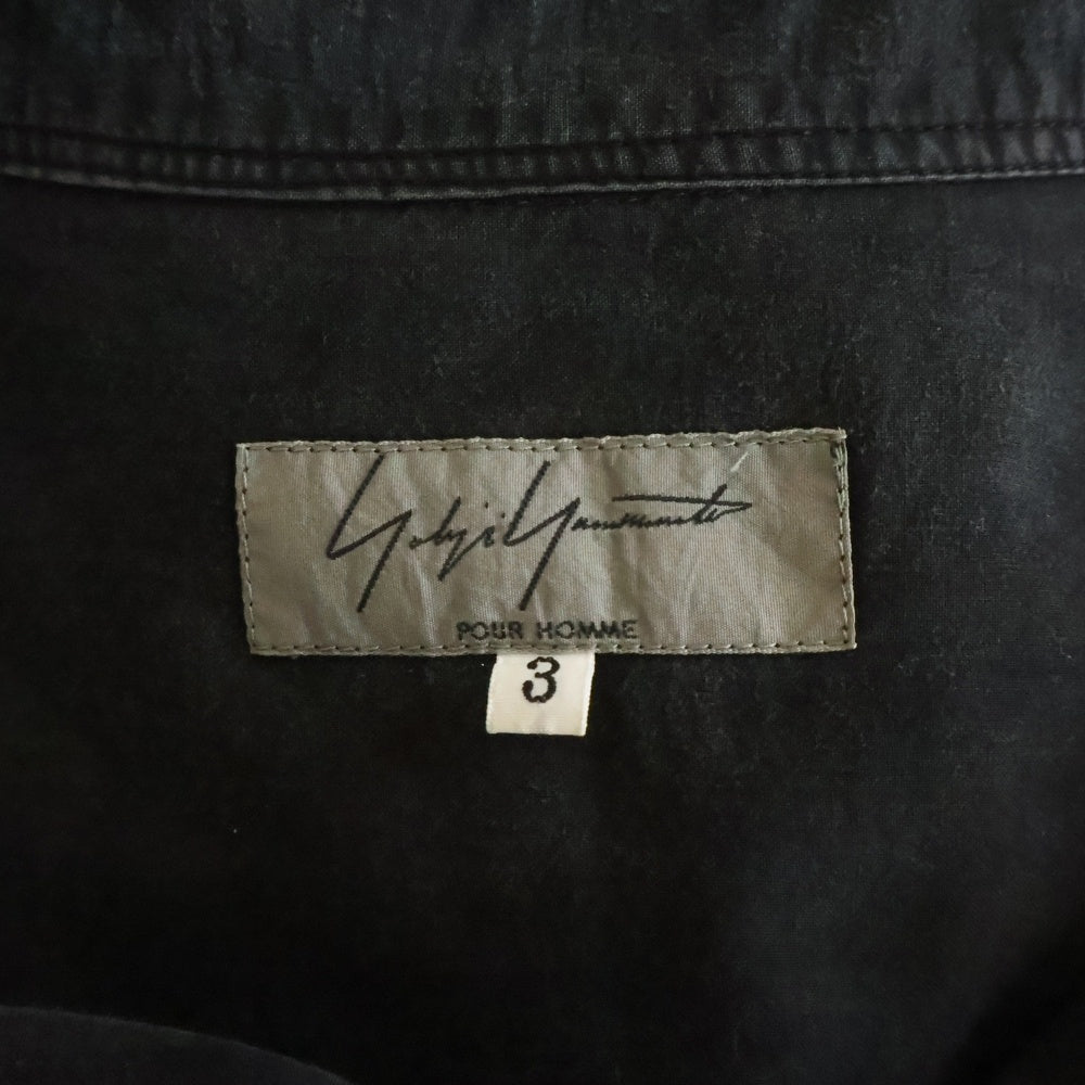 Yohji Yamamoto POUR HOMME(ヨウジヤマモト プールオム) 19AW ×YUUKA ASAKURA 朝倉優佳 フロントスカルグラフィック レギュラーカラーコットン シャツ ブラック HC-B28-230