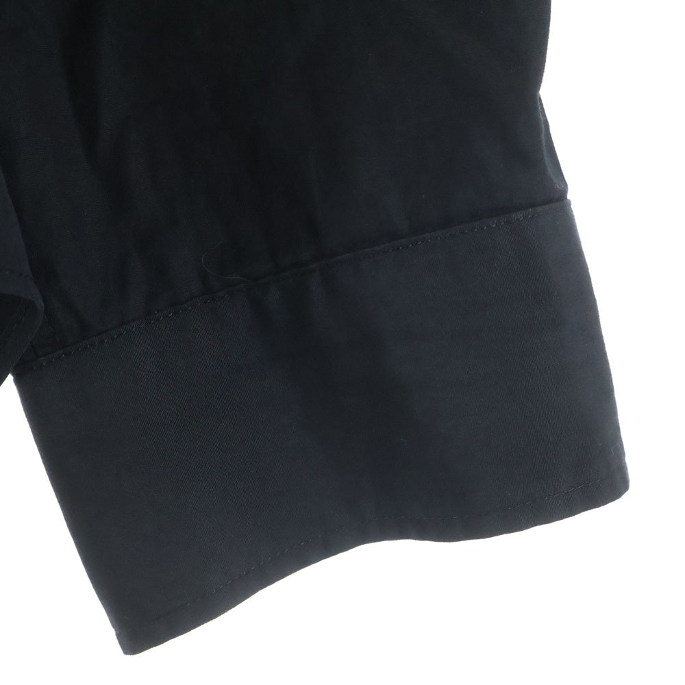 Yohji Yamamoto POUR HOMME(ヨウジヤマモト プールオム) 19AW ウエストベルト付き 襟レイヤード レギュラーカラー ブロードシャツ ブラック HC-B17-004