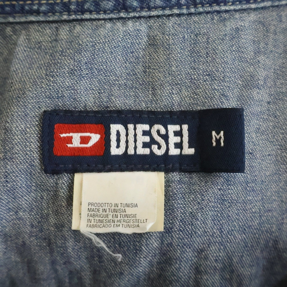 DIESEL(ディーゼル) 00S ボックスカット フロントスナップ 長袖デニムシャツ インディゴ