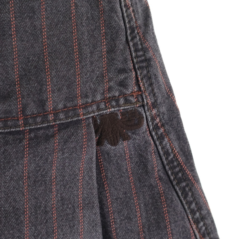 DIESEL(ディーゼル) 00S 切替デザイン ストライプ デニムスカート ブラウン/レッド レディース