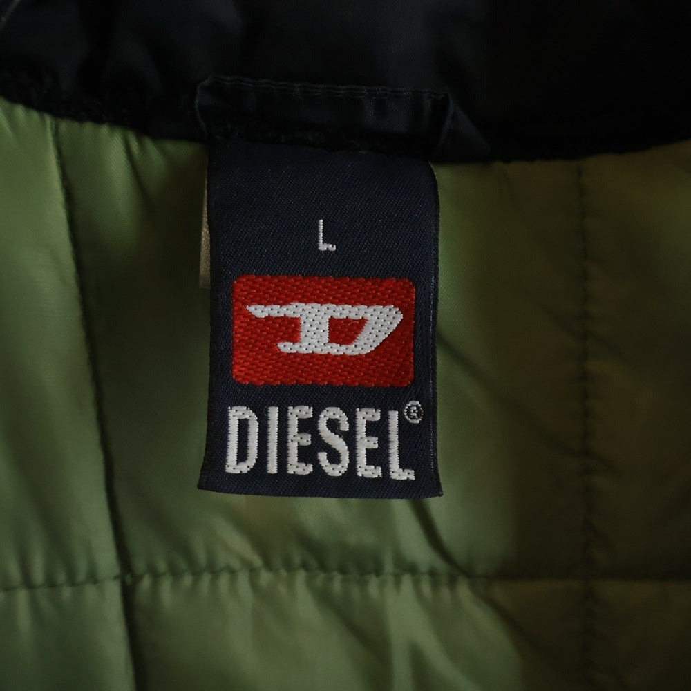 DIESEL(ディーゼル) 00S 両面ロゴ ナイロン 中綿 ジップアップジャケット ブラック