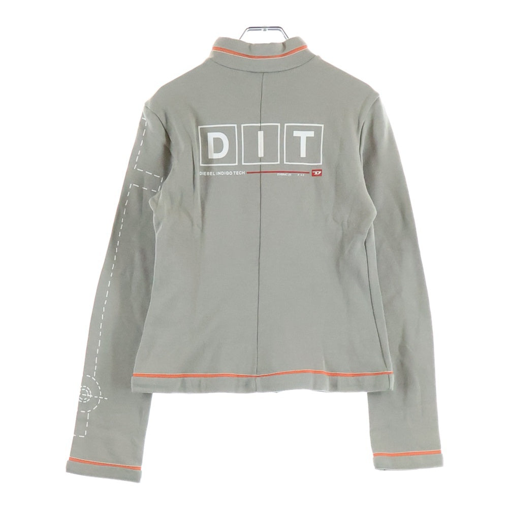 DIESEL(ディーゼル) 90-00S アームプリントデザイン コットンポリ スウェット トラックジャケット グレー レディース