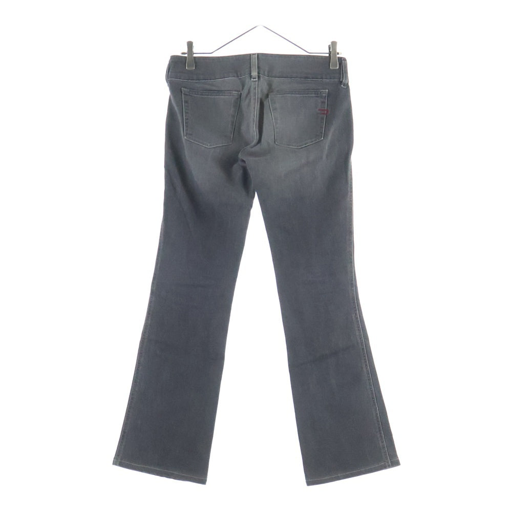 DIESEL INDUSTRY(ディーゼルインダストリー) 00S イタリア製 タタキポケット デニム セミフレアパンツ ブラック レディース