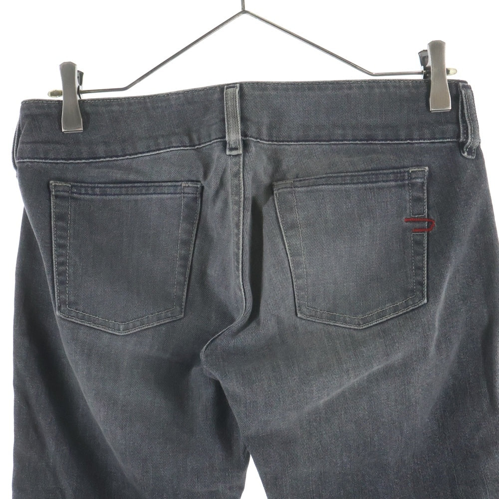 DIESEL INDUSTRY(ディーゼルインダストリー) 00S イタリア製 タタキポケット デニム セミフレアパンツ ブラック レディース