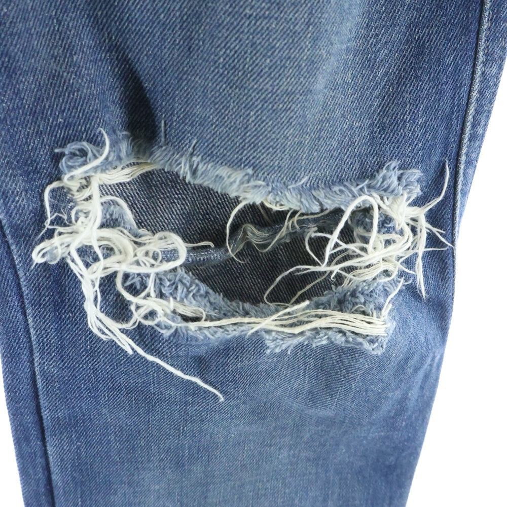 DIESEL INDUSTRY(ディーゼルインダストリー) 00S イタリア製 ダメージ加工 デニム セミフレアパンツ インディゴ レディース