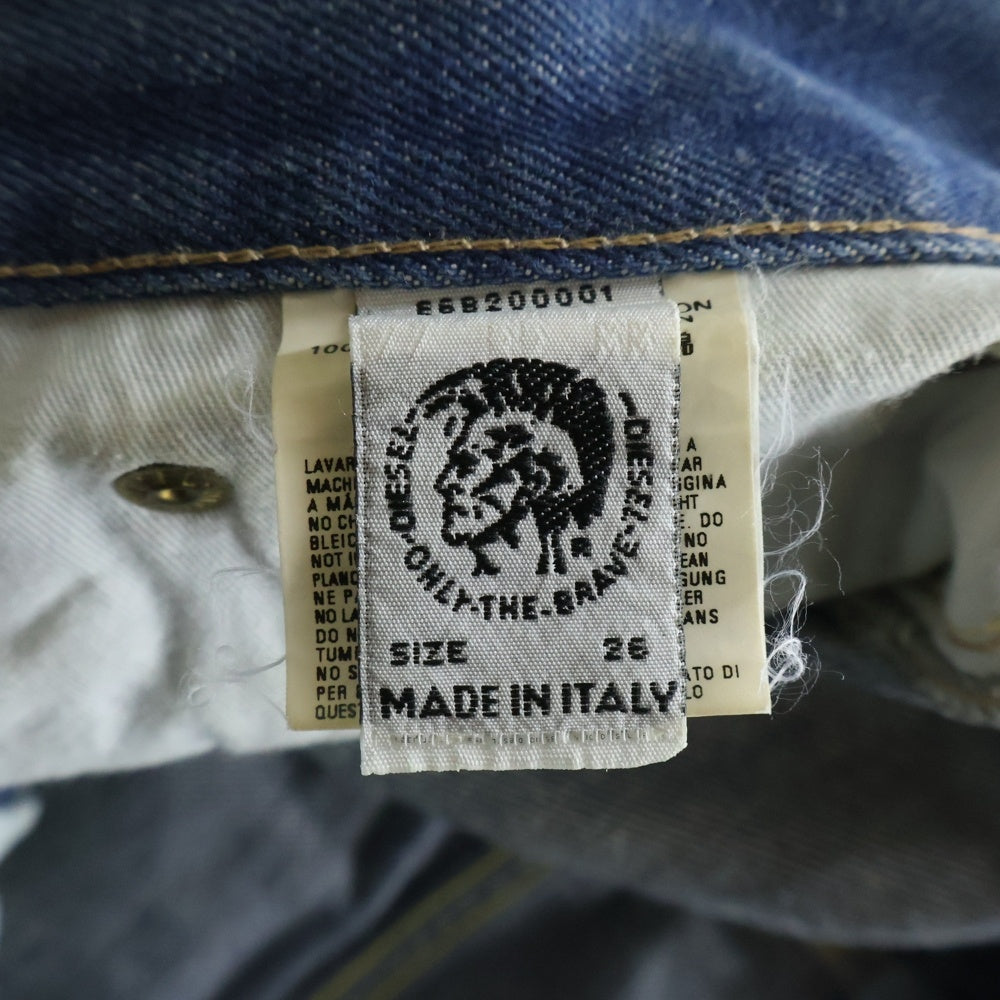 DIESEL INDUSTRY(ディーゼルインダストリー) 00S イタリア製 ダメージ加工 デニム セミフレアパンツ インディゴ レディース