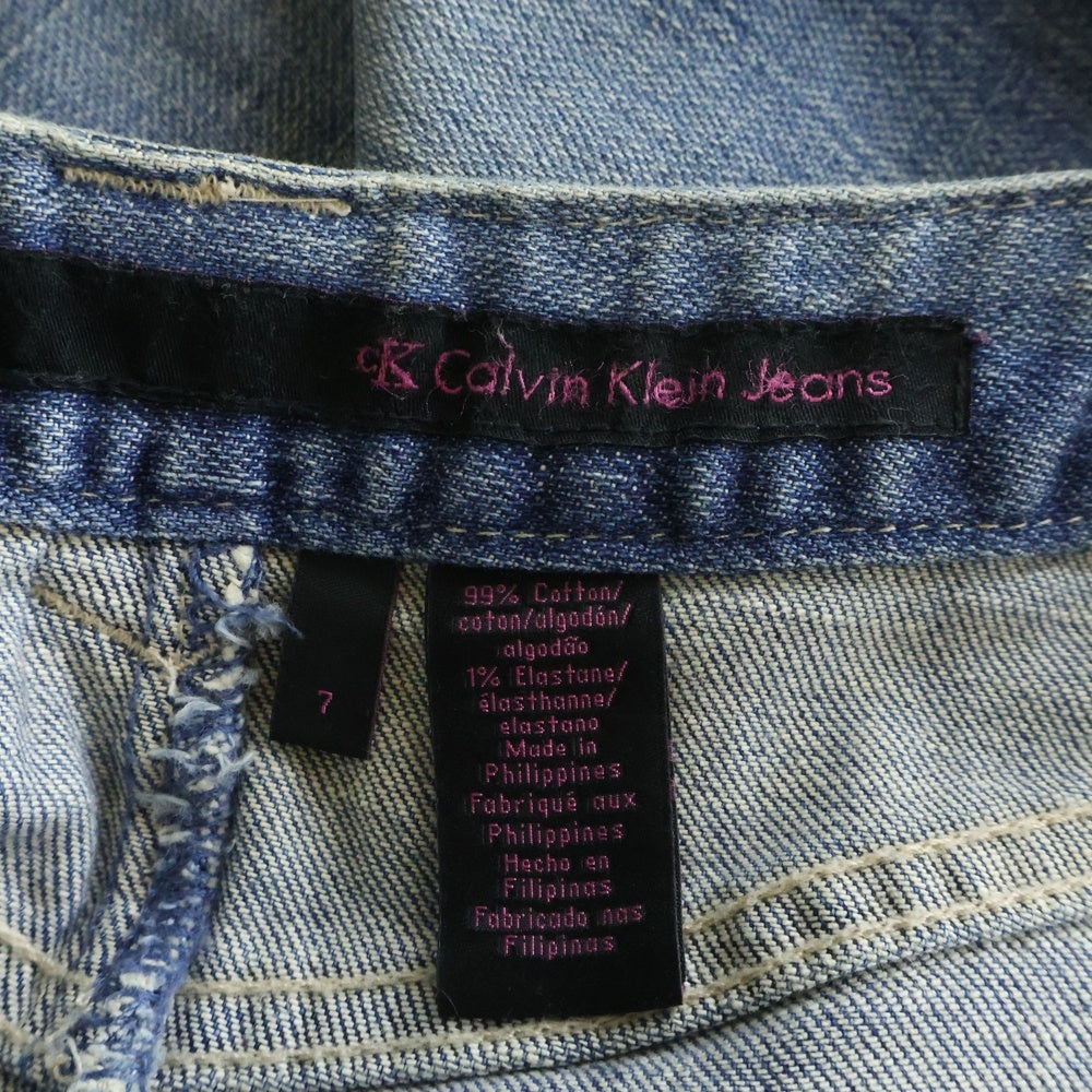 Calvin Klein Jeans(カルバンクラインジーンズ) 00S ギミックディテール コットンストレッチ デニムミニスカート インディゴ レディース