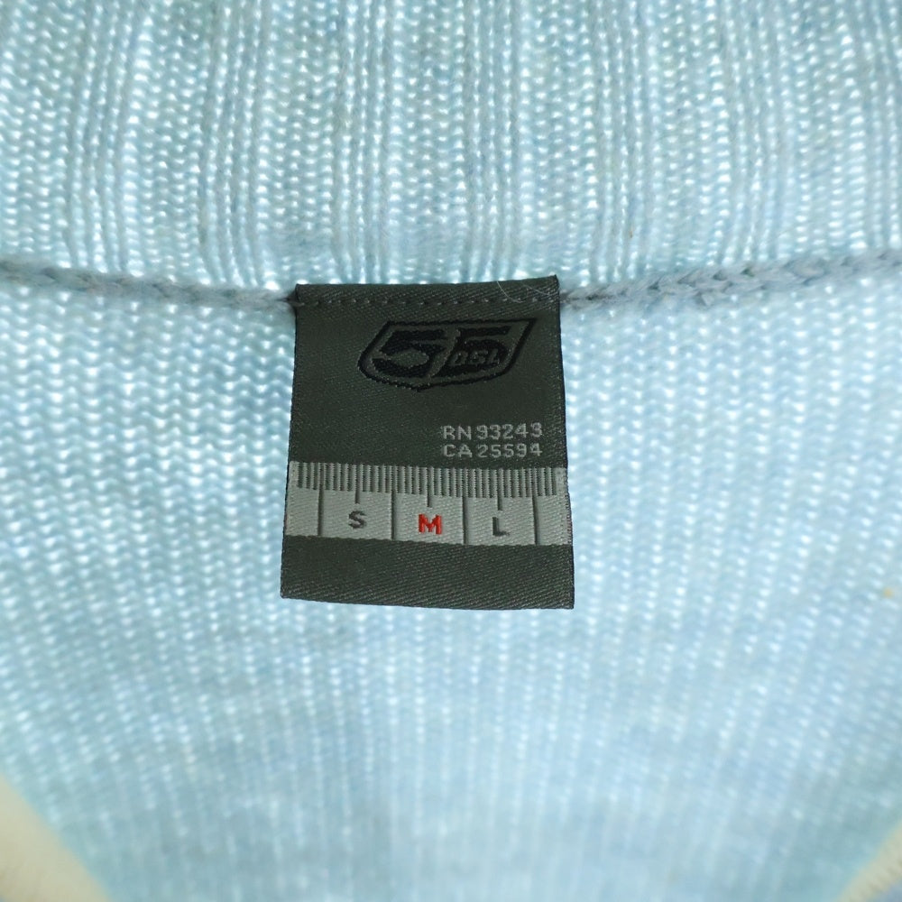 55DSL(フィフティファイブディーゼル) 00S パネルデザイン ジップアップ ドライバーズニット マルチカラー レディース