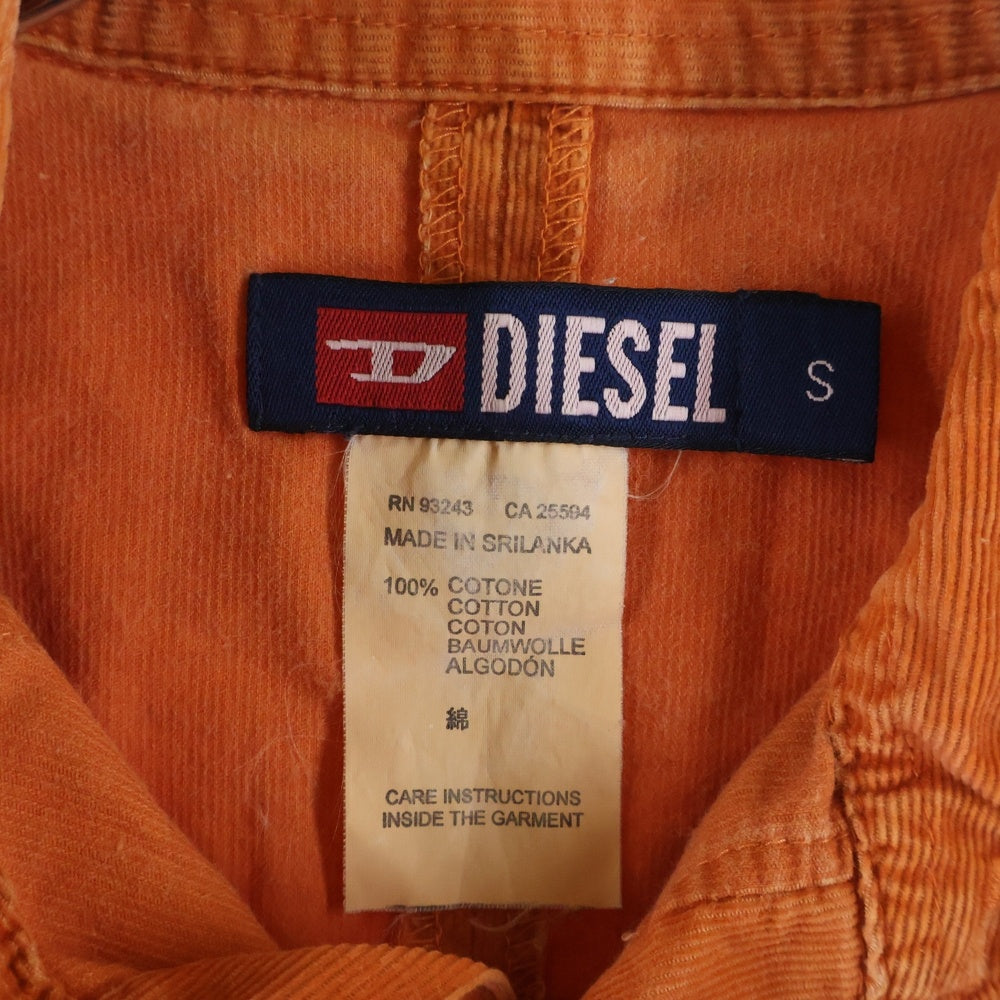 DIESEL(ディーゼル) 00S コーデュロイ スナップボタン ウエスタン長袖シャツ オレンジ レディース