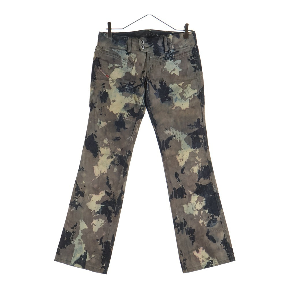 DIESEL(ディーゼル) 00S ミリタリーデザイン コットン フレアパンツ ブラック レディース